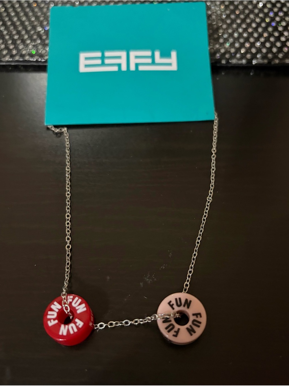 Effy Kids FUN Donut Necklace - Red & Pink